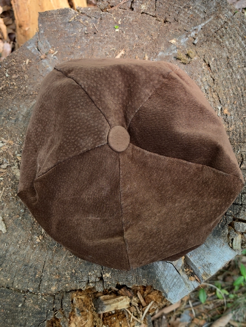 French Connection Brown Suede Hat Adjustable Beret